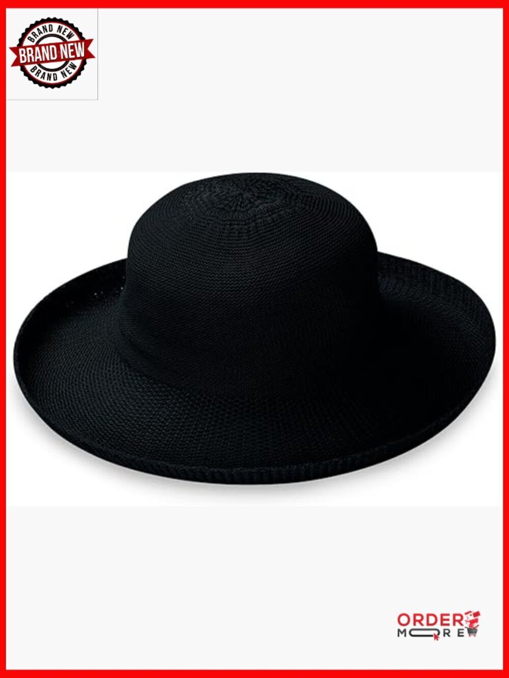 Wide Brim Packable Sun Hat with Drawstring, Adjustable